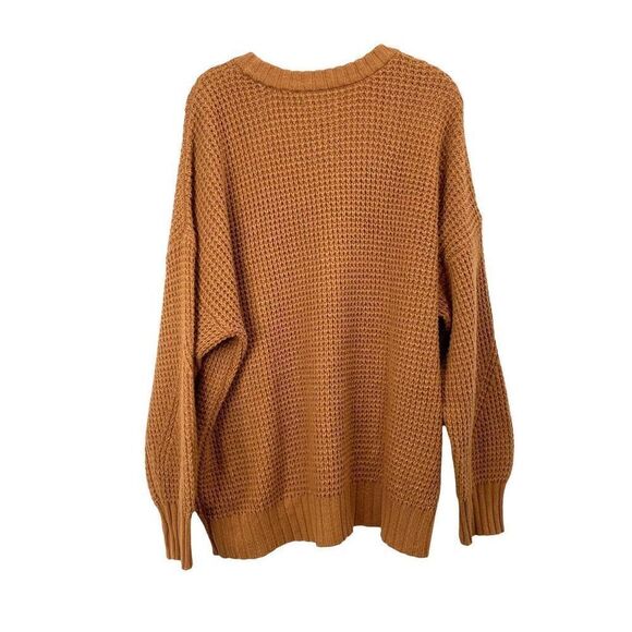 American Eagle unisex chunky oversized knit sweater Size M caramel camel brown - Picture 4 of 5